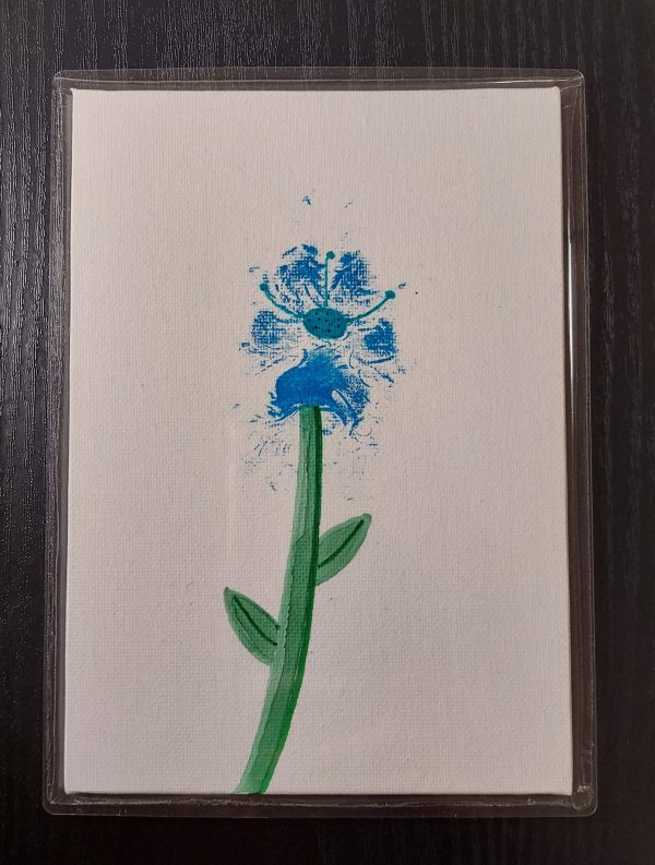 Harvey Pawprint Blue Flower Paintings