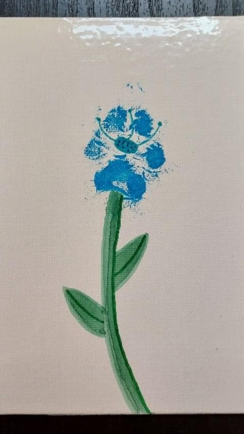 Harvey Pawprint Blue Flower Paintings
